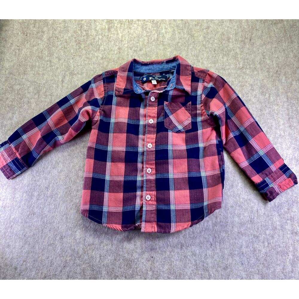 Ben Sherman Plaid Button Front Collared Shirt Size 2T